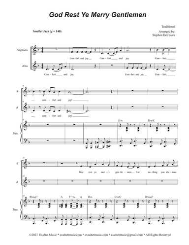 God Rest Ye Merry Gentlemen (Duet for Soprano and Alto solo)