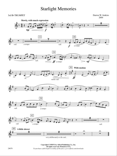 Starlight Memories: 3rd B-flat Trumpet