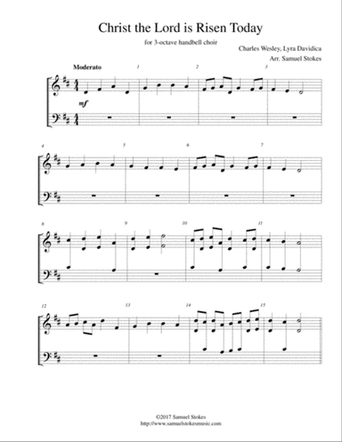 Christ the Lord is Risen Today (Jesus Christ is Risen Today) - for 3-octave handbell choir