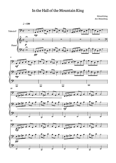 In the Hall of the Mountain King for Tuba