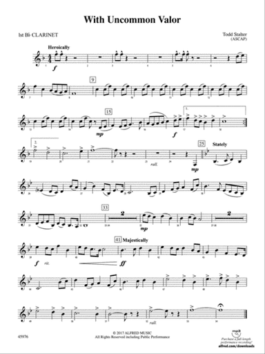 With Uncommon Valor: 1st B-flat Clarinet
