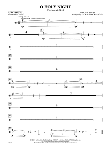 O Holy Night (Cantique de Noel): 2nd Percussion