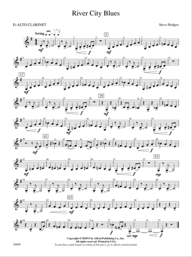 River City Blues: E-flat Alto Clarinet