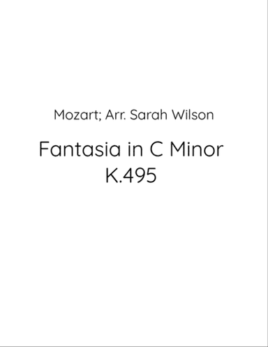 Fantasia in C Minor K.495 for woodwind quartet