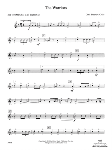 The Warriors: (wp) 2nd B-flat Trombone T.C.