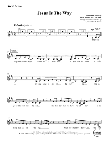 Jesus Is The Way (Anthem) - Vocal Score