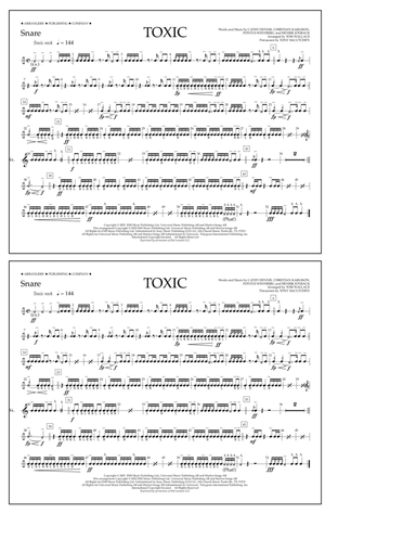 Toxic (arr. Tom Wallace) - Snare