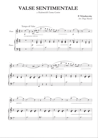 Valse Sentimentale for Flute and Piano