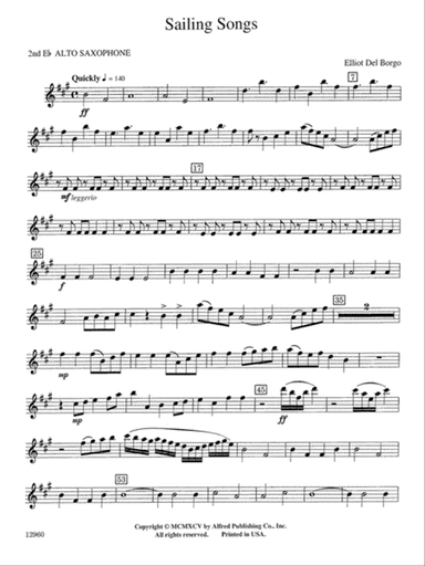 Sailing Songs: 2nd E-flat Alto Saxophone