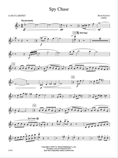 Spy Chase: 1st B-flat Clarinet