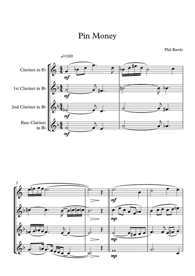 Pin Money - Clarinet Quartet