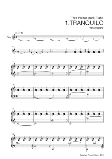 Three pieces for piano