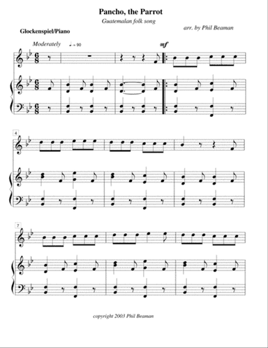 Pancho, the Parrot-glockenspiel and piano