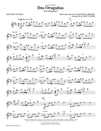 Dos/Two Oruguitas (from Encanto) (arr. Audrey Snyder) - Guitar 1