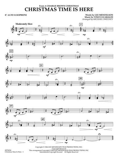 Christmas Time Is Here (arr. Michael Sweeney) - Eb Alto Saxophone
