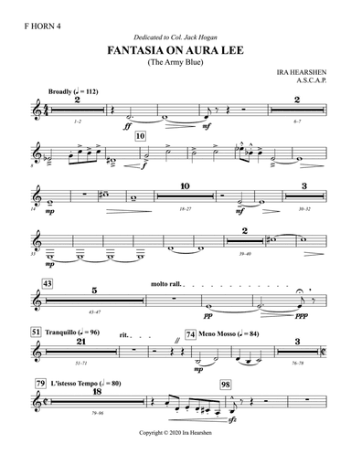 Fantasia on Aura Lee: 4th F Horn