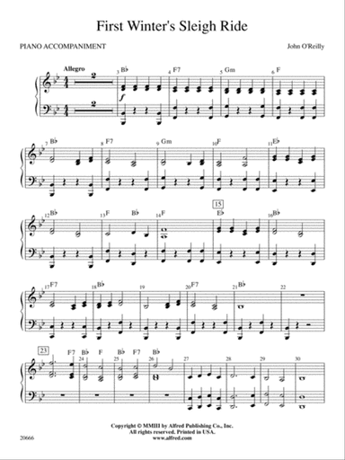 First Winter's Sleigh Ride: Piano Accompaniment