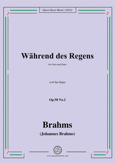 Brahms-Wahrend des Regens,Op.58 No.2 in B flat Major