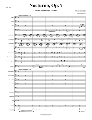 Nocturno, Op. 7 for Horn Solo and Wind Ensemble