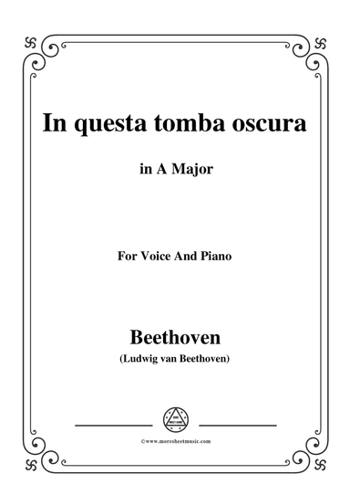 Beethoven-In questa tomba oscura in A Major,for voice and piano