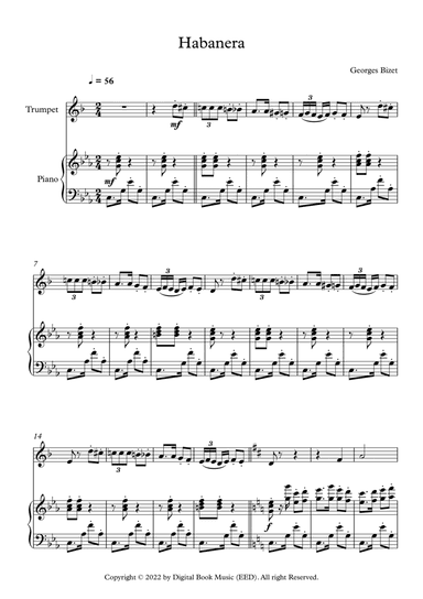 Habanera - Georges Bizet (Trumpet + Piano)