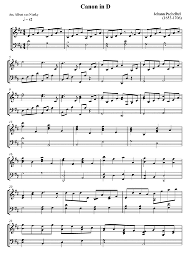 Johann Pachelbel - Canon in D - D major key
