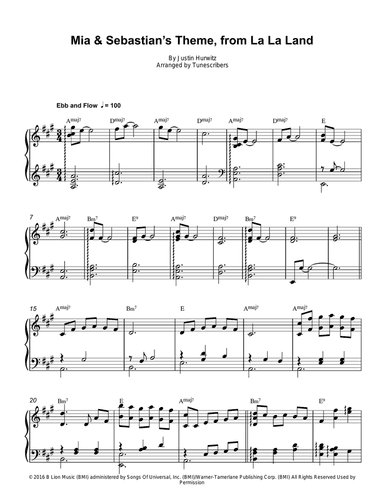 Mia & Sebastian’s Theme, from La La Land