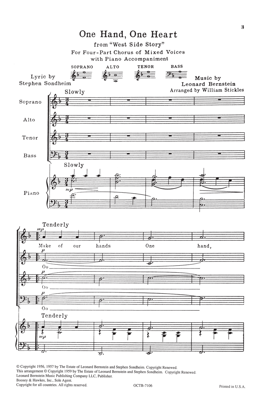 One Hand, One Heart (from West Side Story) (arr. William Stickles)