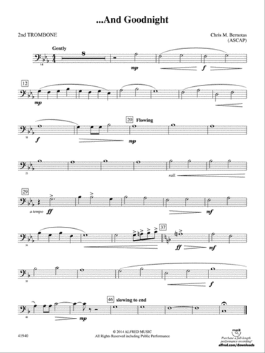 . . . And Goodnight: 2nd Trombone