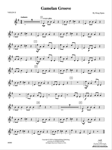 Gamelan Groove: 2nd Violin