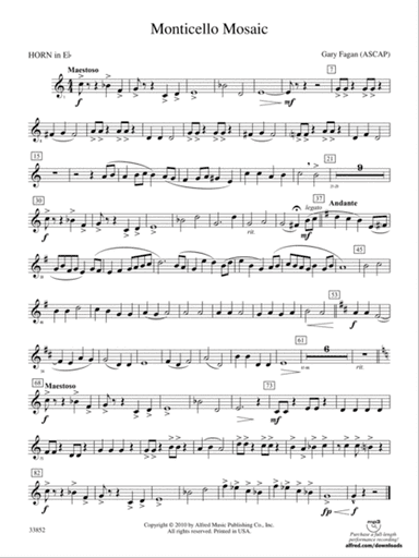 Monticello Mosaic: (wp) 1st Horn in E-flat