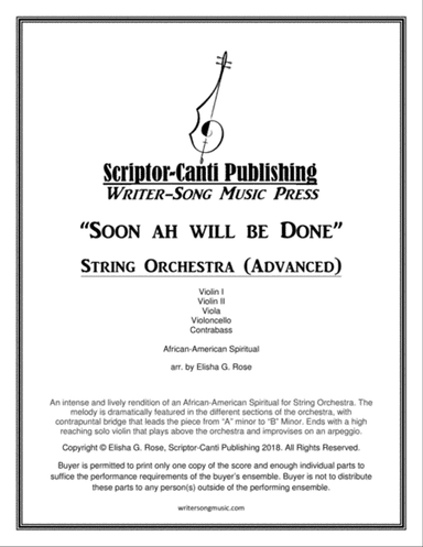 Soon Ah Will Be Done (African-American Spiritual) for Advanced String Orchestra