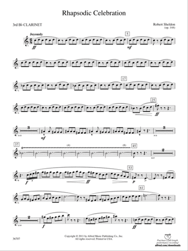 Rhapsodic Celebration: 3rd B-flat Clarinet