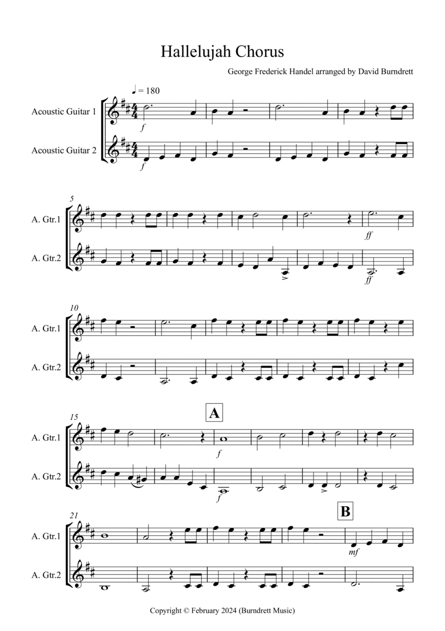 Hallelujah Chorus for Guitar Duet