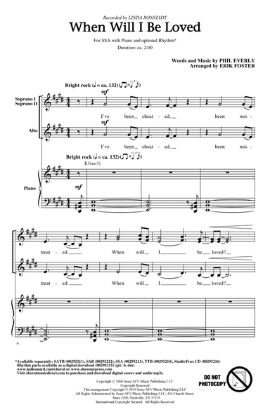 When Will I Be Loved (arr. Erik Foster)