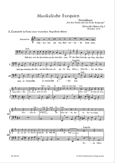 Musikalische Exequien für Solostimmen, Chor und Basso continuo SWV 279-281