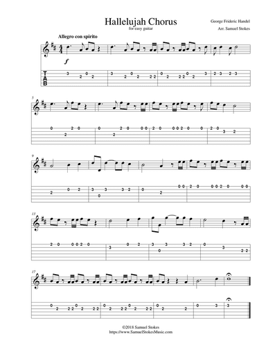 Hallelujah Chorus - for easy guitar with TAB