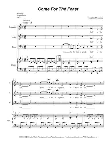 Come For The Feast (Vocal Trio - (SAB)
