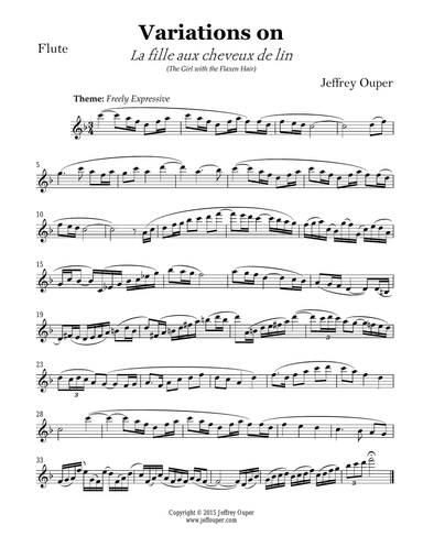 Variations on Debussy's "The Girl with the Flaxen Hair" for Solo Flute