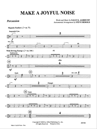 Make a Joyful Noise: 1st Percussion