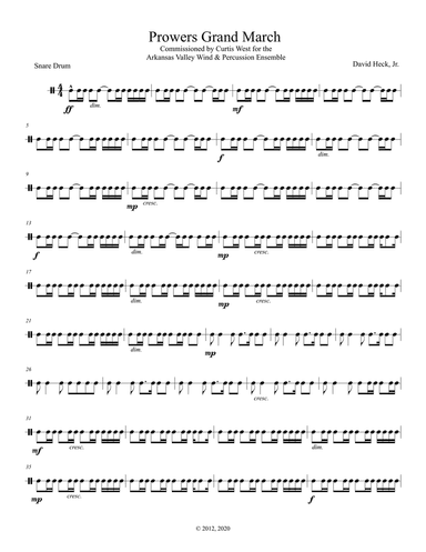 Prowers Grand March - Snare Drum
