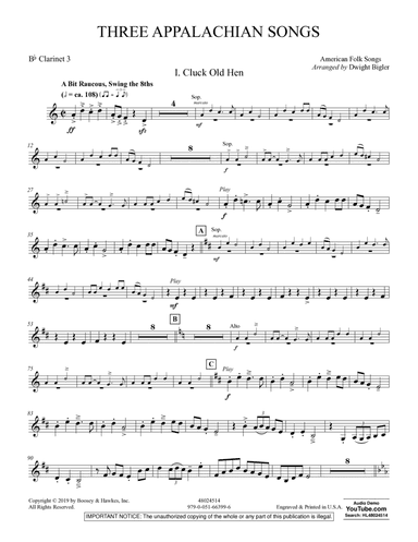 Three Appalachian Songs - Bb Clarinet 3