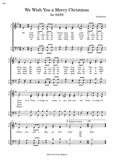 We Wish You A Merry Christmas - SATB Choir (Full Score)