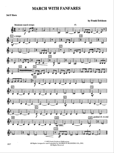 March with Fanfares: 3rd F Horn