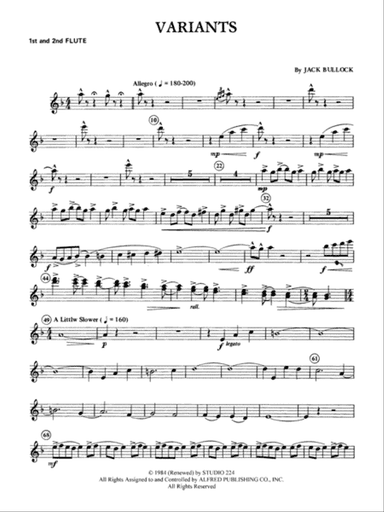 Variants: 1st & 2nd Flute