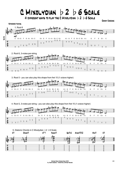 C Mixolydian b2 b6 Scale (4 Ways to Play)