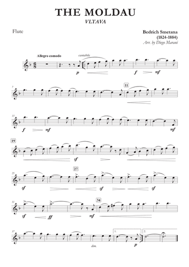 The Moldau for Flute and Piano