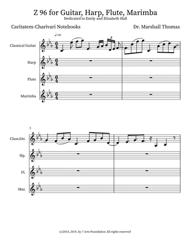 Z 96 for Guitar, Harp, Flute, Marimba