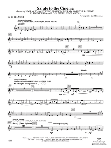 Salute to the Cinema: 3rd B-flat Trumpet