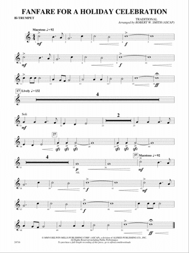 Fanfare for a Holiday Celebration: 1st B-flat Trumpet